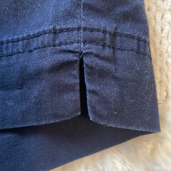 Karen Scott Bermuda shorts navy blue pockets back elastic waist cotton size 10 - Picture 6 of 10
